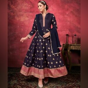 Gorgeous Navy Indian Kurti Dress Set XXL